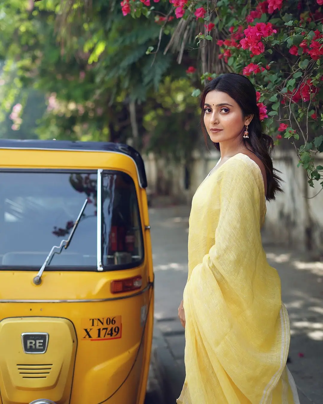 Avantika Mishra Stills in Yellow Saree White Sleeveless Blouse